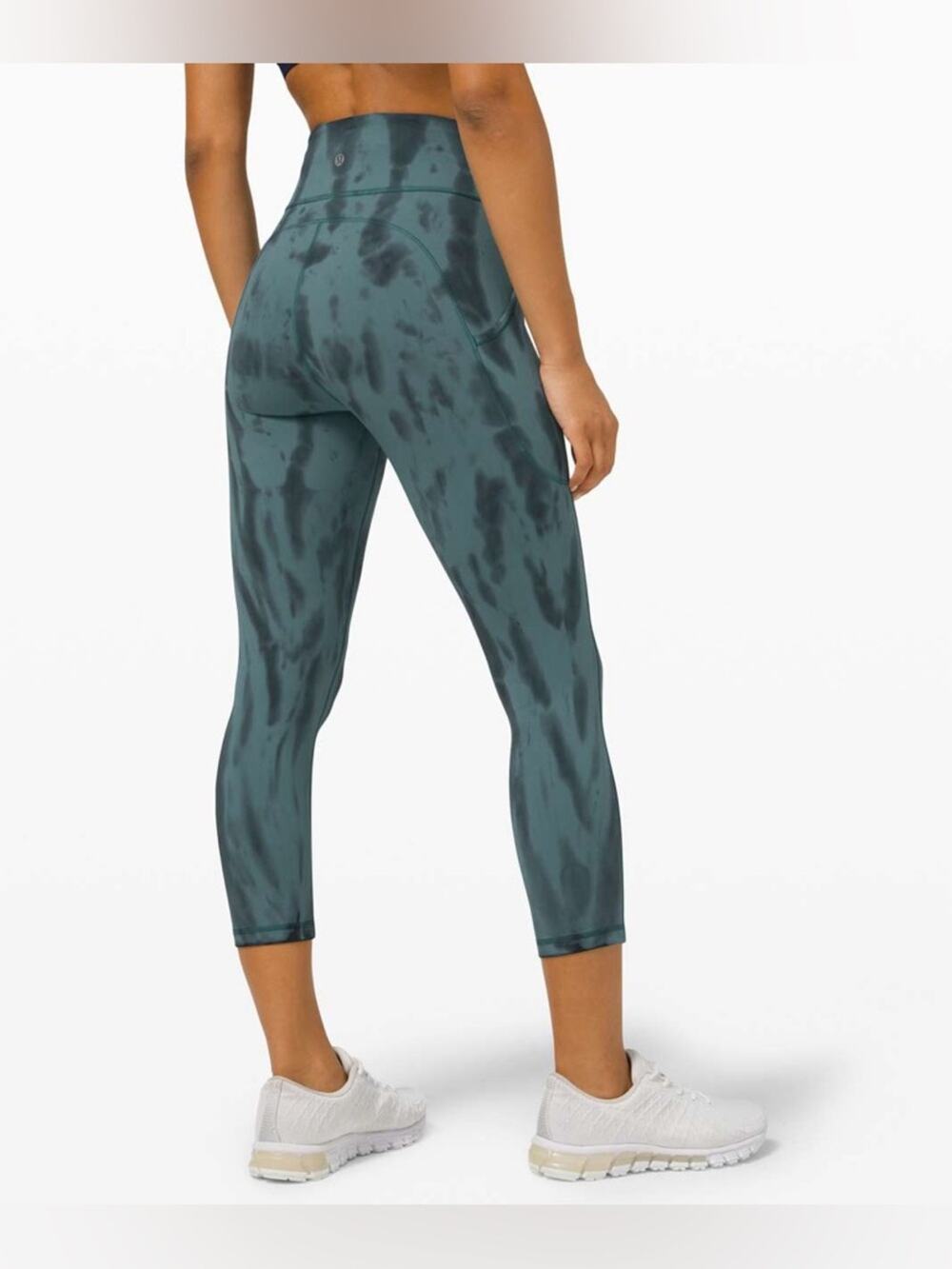 Lululemon Invigorate High Rise Crop 23" Forest Shibori Graphite Grey Desert Teal